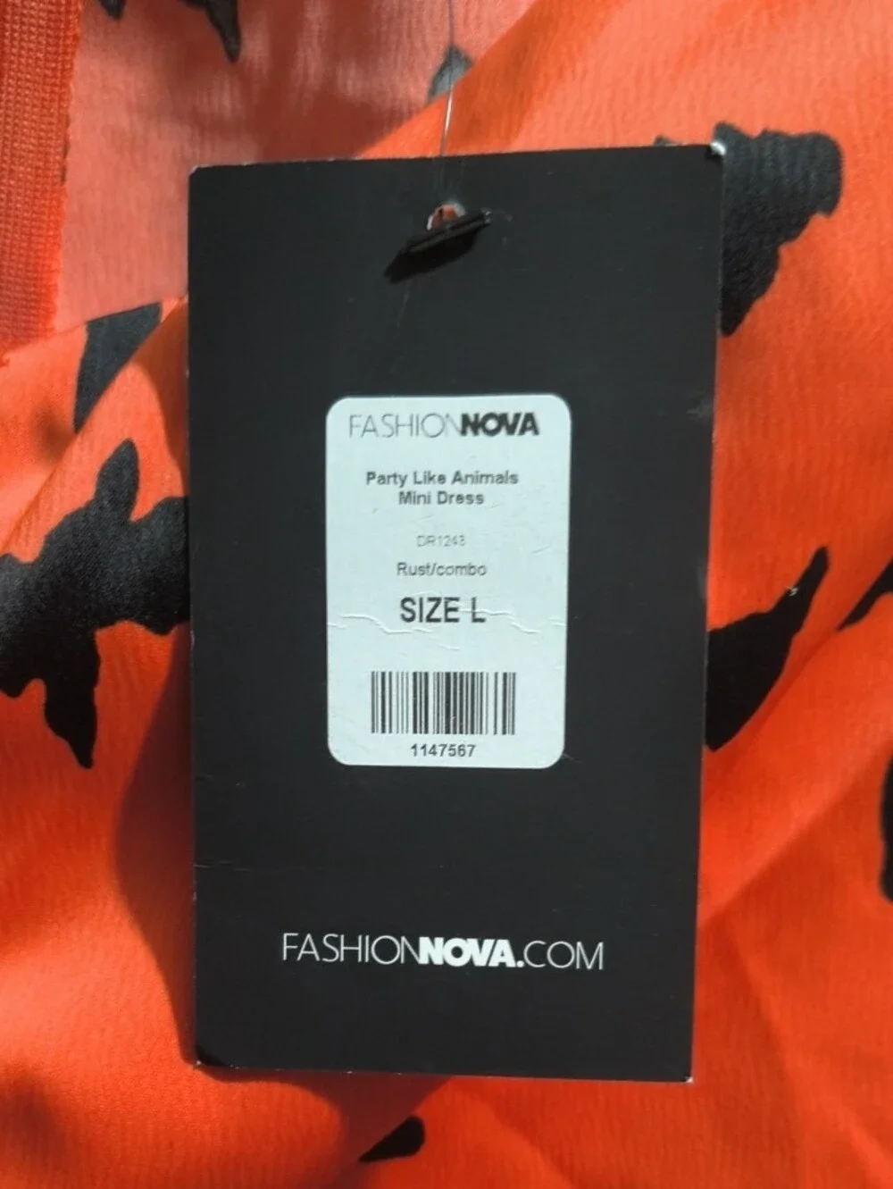 Fashion Nova Orange and Black Cutout Satin Mini Dress - Picture 2 of 4